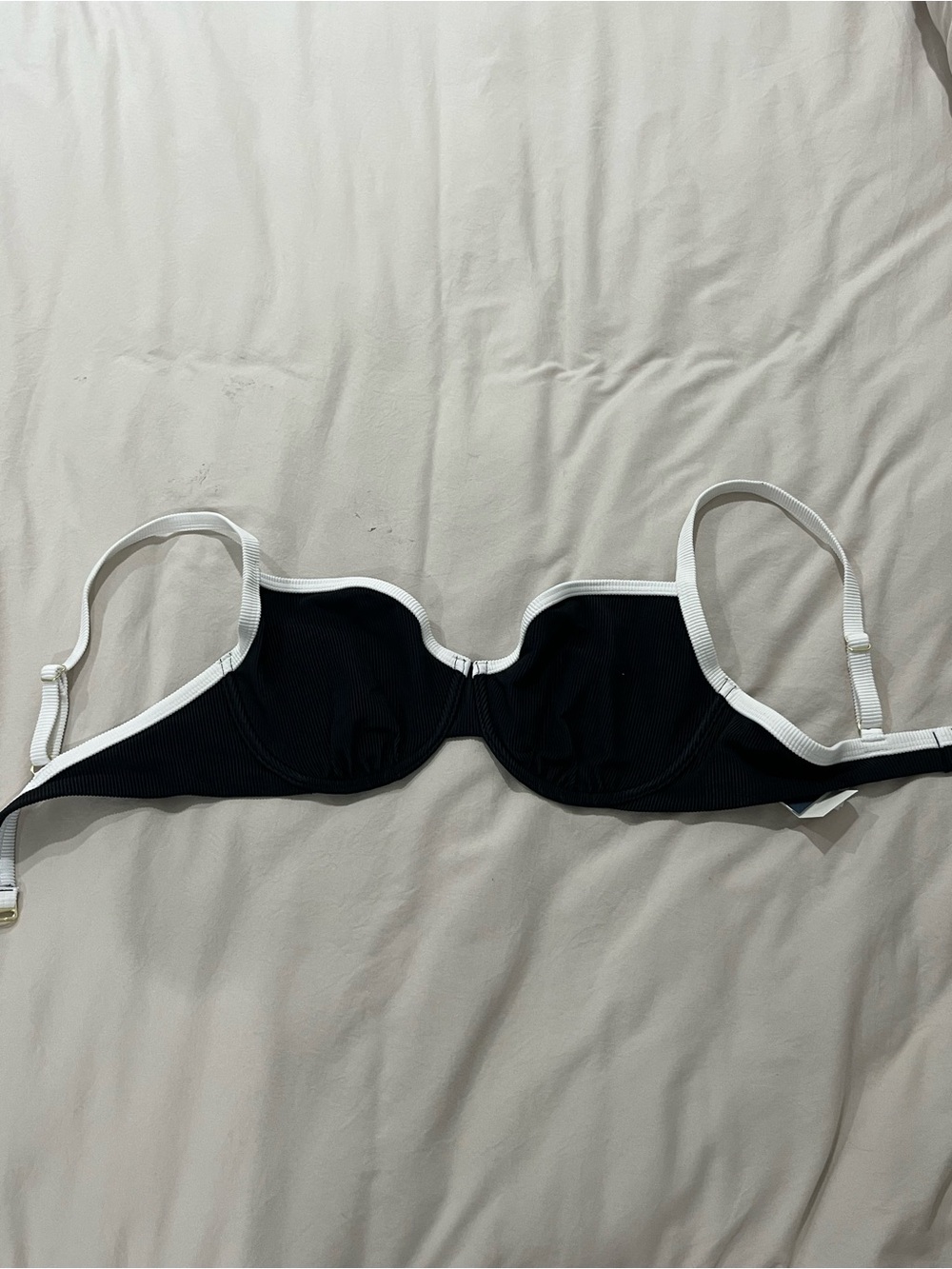 Abercrombie & Fitch Black Bikini Top with White Trim